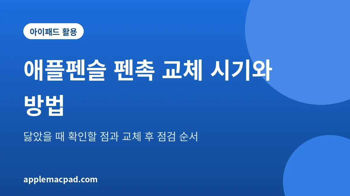 애플펜슬 펜촉 교체 시기와 방법을 정리한 대표 그림