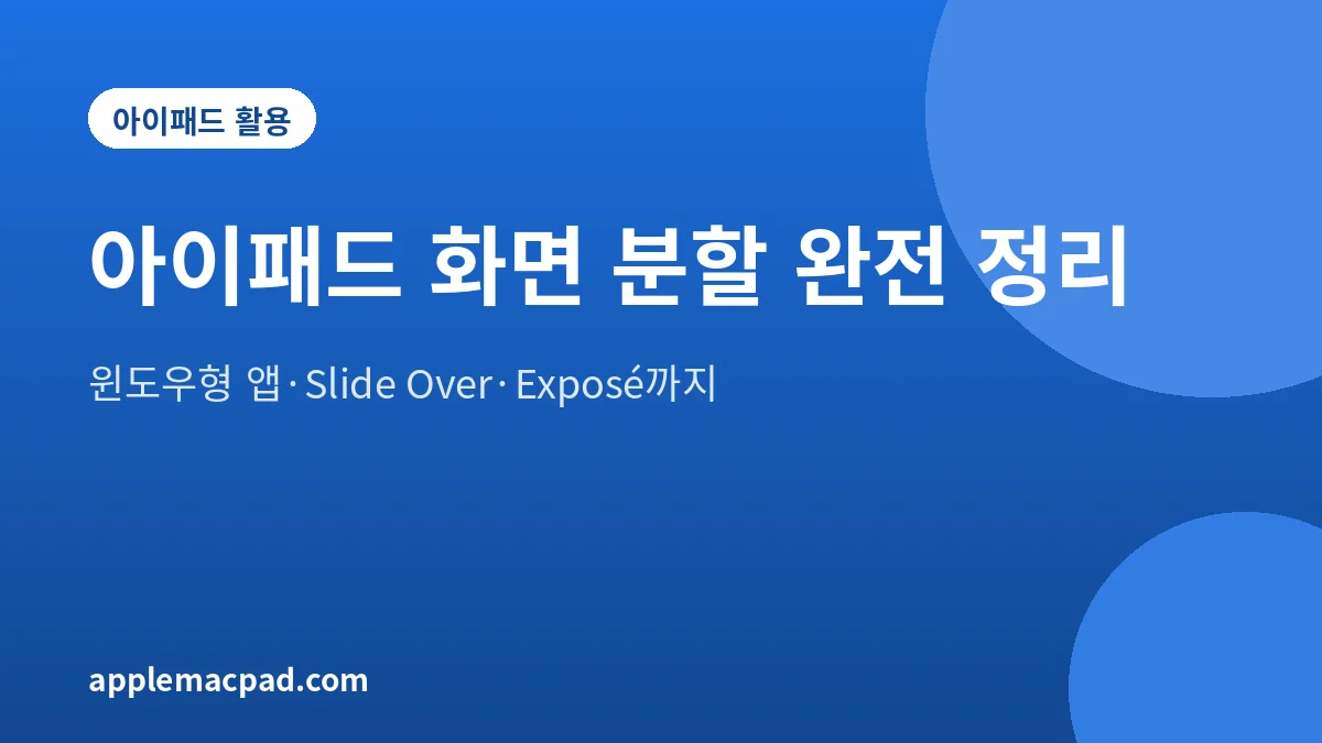 아이패드 화면 분할과 윈도우 멀티태스킹 방법을 정리한 대표 그림