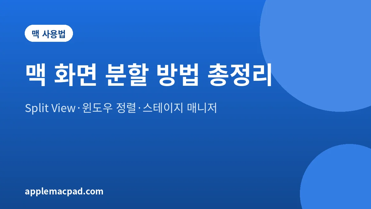 맥 화면 분할 방법 세 가지를 정리한 대표 그림